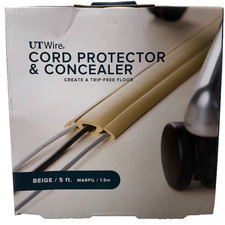 UT Wire 5 ft. Cord Protector with 3-Channels, Beige picture