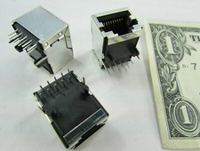 Lot 10 Bel Stewart RJ45 PCB Ethernet Connector Jacks 10P10C Gold SS64100-044F picture
