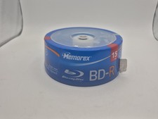 Memorex Recordable Blu-ray Disc BD-R 15 Pack 4X 25GB Single Layer, New Sealed picture