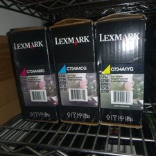 Lexmark  C734A1YG C734A4CG C734A4MG Toner Set BRAND NEW 3 boxes picture