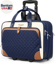 Rolling Laptop Bag, Rolling Briefcase for Women with Waterproof Pocket, 16 Inch picture