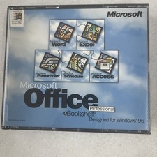 Vtg Microsoft CD Software Office Bookshelf Windows 95 + Works Suite 2001 Encart picture