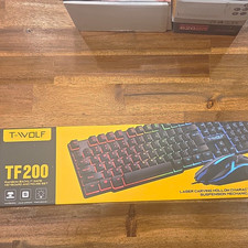 T-Wolf TF200 Wired USB Illuminated Gaming Keyboard & Mouse Set 6200 DPI Black picture