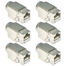 6 Pcs CAT6A RJ45 Networt LAN Ethernet 8P8C Shielded Keystone Jack 110 Punch Down picture