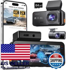 4K+2K Dash Cam Front Rear WiFi, 64GB, Touch Screen, Night Vision, Parking Monito picture