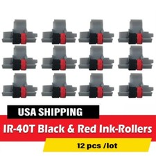 12pcs IR-40T Black And Red Calculator Ink-Rollers IR40T For Sharp Casio ...USA picture