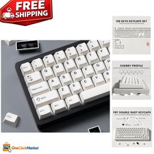 Cherry Profile Doubleshot PBT Keycap Set - Milky White 126-Key Design picture