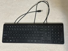 HP SK-2026 USB Wired Keyboard Low Profile Chiclet Slim Black Full Size Tested picture