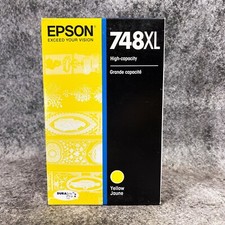 Genuine OEM Epson 748XL Yellow Ink For Workforce Pro WF 6090,6530,6590,8090,8590 picture