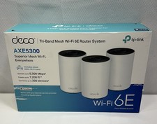 TP-Link Deco AXE5300 Wi-Fi 6E Tri-Band 7200 sqft Mesh WiFi 6E System, 3-Pack NEW picture