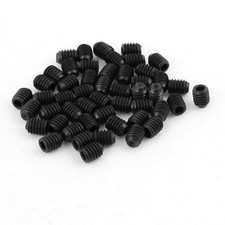 50Pcs Black M4 x 5mm Alloy Steel Hex Socket Set Grub Screws Headless Cup Point picture