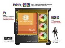 SAMA SV01 Mid Tower ATX Gaming PC Computer Case Black, 4 Addressable RGB Fans picture