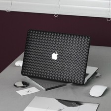 Black Braid Woven PU Leather Shell Case Cover For Apple MacBook Air MacBook Pro picture