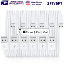 6Pack 3/6Ft Bulk USB Cable Lot For iPhone 14 13 XS SE iPad Charger Charging Cord picture