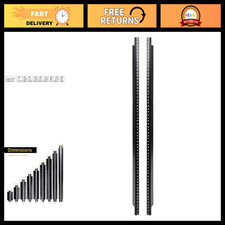 20U Steel Rack Rails - 2-Pack, Black Powder Coated, Includes Screws, Durable Sto picture