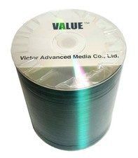 100 JVC Taiyo Yuden Value Line CD-R CDR 52X 700MB Silver Shiny Media Disc picture