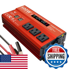 Movffggrm 500W Peak 1000W Power Inverter For Vehiclesdc 12V To 110V Ac4 X 2.4A picture