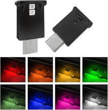 2 Pcs Mini USB LED Ambient Light, Adjustable 8 Colors RGB Dynamic Gradient Brigh picture