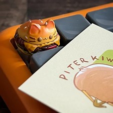 Peter Kiwi Cute Cat Hamburger Resin Keycap V2 for Mechanical Keyboards picture