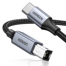 USB-B to USB-C Cable 6.6FT, Nylon Braided for Printer & MIDI picture