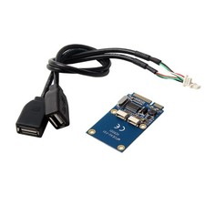 1Pack Mini PCI-E PCI Express to 5 Pin Dual USB 2.0 Adapter Riser Card Extender x picture