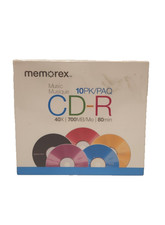 Memorex Music CD-R 10 Pack 40X 700MB 80 Min Blank Discs Sealed Vintage picture