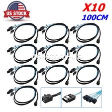 10PCS Mini SAS SFF-8643 To 4 SATA 7pin Hard Disk 6Gbps Data Server Raid Cable 1M picture
