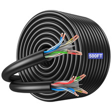 Cat6 500Ft UTP Bulk Spool, 23AWG Solid, 550Mhz Black, No Connectors picture