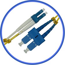 LC/UPC to SC/UPC Duplex Fiber Patch Cable - 1M (3ft) - Single Mode picture