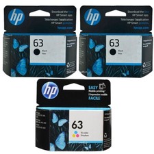 3pcs HP 63 Combo Ink Cartridges 2 Black & 1 Color Genuine picture