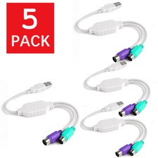 5PCS Dual PS2 Female to USB Male Converter Adapter Cable for Mouse Keyboard picture