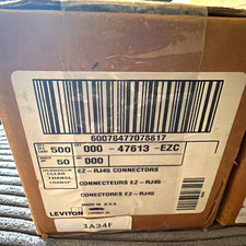 Leviton 47613-EZC EZ-RJ45 Clear Modular Connector RJ-45 Male Plug Ends 1000 Ct picture