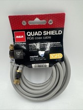 New RCA DH12QCE Quad Shield RG6 12 Feet 3.6 Meter Coax Cable 3GHz HDTV Free picture