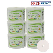 300 Pack Ridata DVD-R 16X 4.7GB White Inkjet Hub Printable Blank Recordable Disc picture
