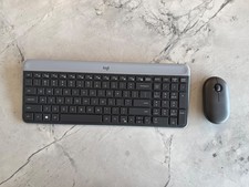 Logitech K470 M340 slim wireless keyboard Mouse Gray W/dongle Excellent picture