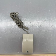 Vintage Logitech M-S28 3-Button PS/2 Wired Mechanical Ball Mouse Beige Retro PC picture