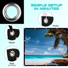 72 Inch Projector Screen Cloth Portable Home Theater Outdoor Projection Screen picture