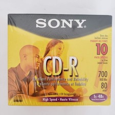 NEW (10) Pack Sony High Speed CD-R 700 MB 80-min 1x-48x Speed Slim Jewel Case picture