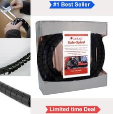 Spiral Wrap Hose Cable Protector 0.50 Inch 25 Ft Black HD-PE Hydraulic Pneumatic picture