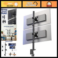 Dual Monitor Desk Mount - Adjustable Vertical Stand for 2 Ultrawide Screens up t picture