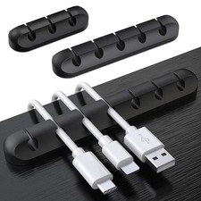 Silicone USB Cable Organizer Charging Cable Winder Desktop Cord Holder Clips picture