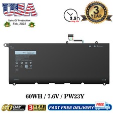 For Dell XPS 13 9360 D3705S D1605G D1609G 7.6V-60Wh Battery PW23Y RNP72 TP1GT US picture