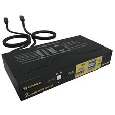 USB-C KVM Switch - (2 Ports) Control Two Computers w/One Shared Keyboard/Monitor picture