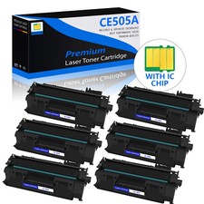 6 Pack CE505A Black Toner for HP 05A LaserJet P2050 P2055 P2035 P2035n picture