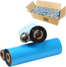 24 Rolls 4.33'' X 244' Premium Resin Enhanced Wax Ribbon, 110Mm X 74M Black Ther picture