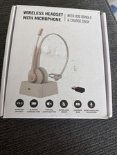 vonztek wireless headset with microphone usb dongle and charging dock picture