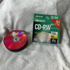Memorex CD-RW 4-Rewritable New Disc With Cases And 21 HP DVD-R 120 Min Disc New picture