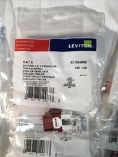 Leviton 61110-RR6 Extreme Cat 6 QuickPort Jack RED Lot Of 6*New* Keystone picture