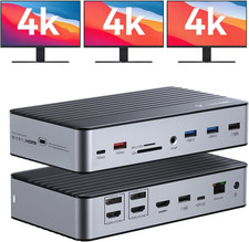 Tobenone Displaylink Docking Station 3 Monitors with 3 Hdmi(4K@60Hz), USB C Dock picture
