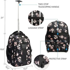 KROSER Laptop Rolling Backpack 17 inch Premium Wheeled Computer Backpack for W.. picture